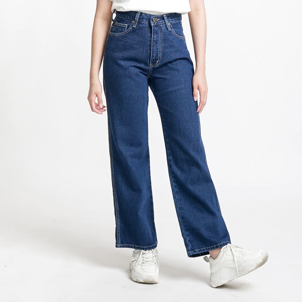 MID BLUE Wide Leg Jeans