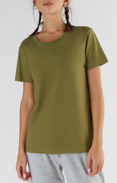 OLIVE GREEN TEE PLAIN