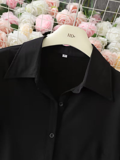 BLACK BUTTON DOWN SHIRT