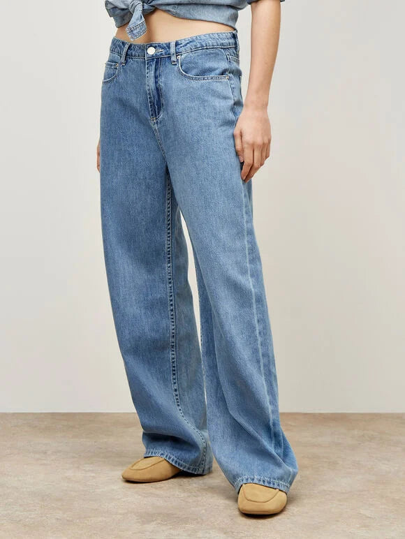 Sky Blue WIDE LEG DENIM JEANS
