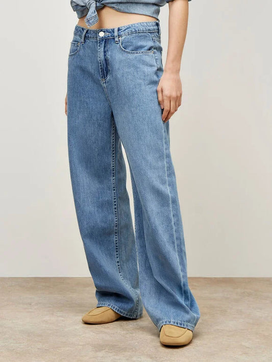 Sky Blue WIDE LEG DENIM JEANS