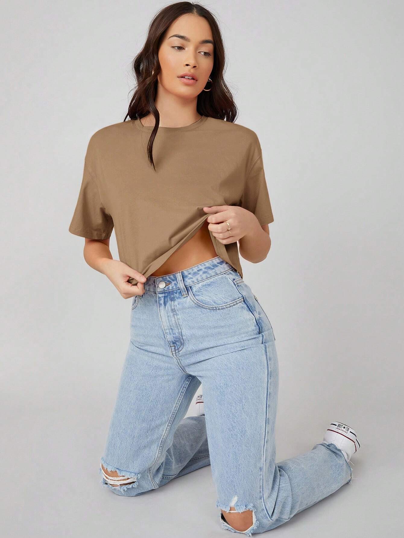 Basic Brown Croptop