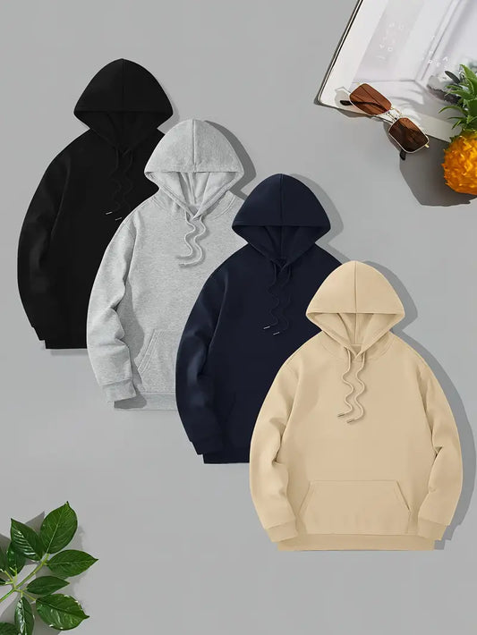 PACK OF 4 HOODIES BLACK - GREY - NAVY BLUE - BEIGE