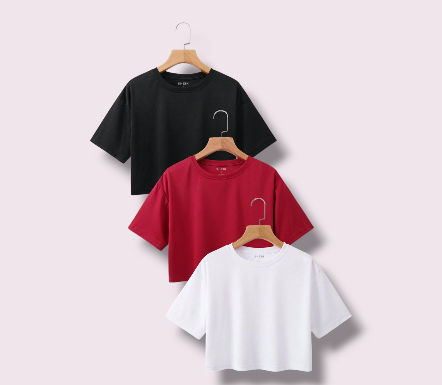 PACK OF 3 CROP BLACK - RED - WHITE