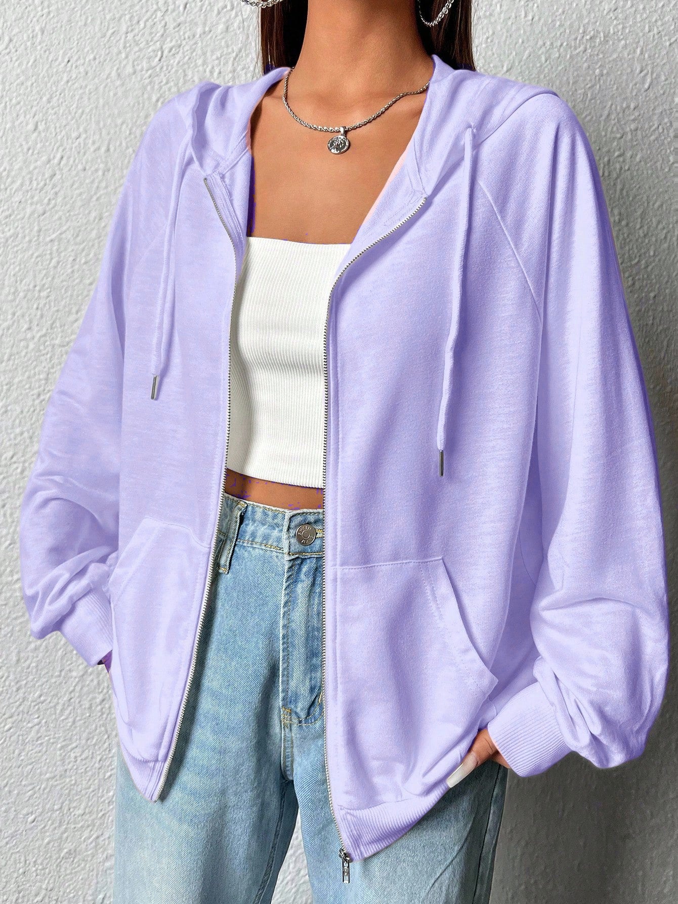 Basic Lilac Zipper - White inner