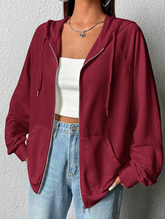 Basic Maroon Zipper - White inner