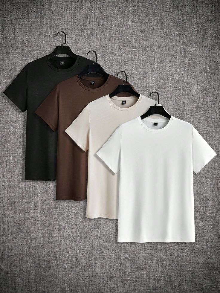 Unisex Pack Of 4 Tees ( Black Brown Beige White)