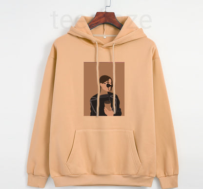 UNISEX  BEIGE HOODIE COFFEE GIRL