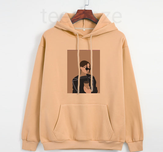 UNISEX  BEIGE HOODIE COFFEE GIRL