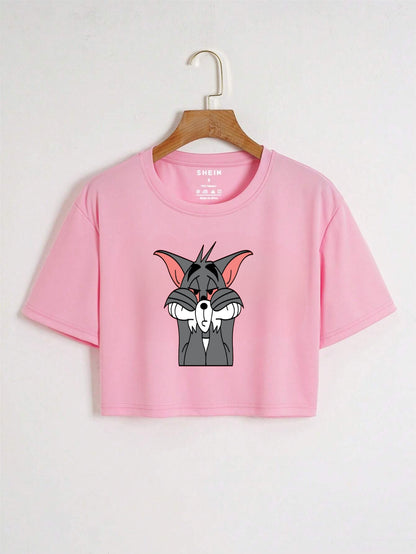 PINK CROP TEE CONFUSE TOM