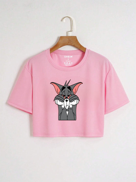 PINK CROP TEE CONFUSE TOM