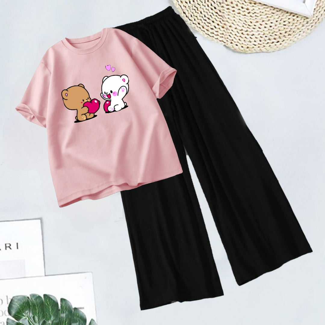 BLACK FLAPPER -PINK T-SHIRT PAIRS