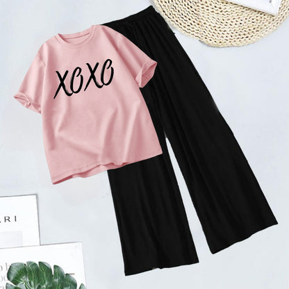 BLACK FLAPPER -PINK TEE XOXO