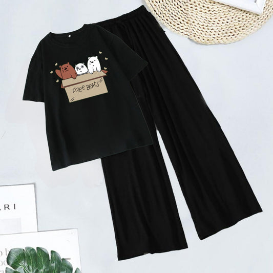 BLACK FLAPPER - BLACK T-SHIRT FREE BEAR