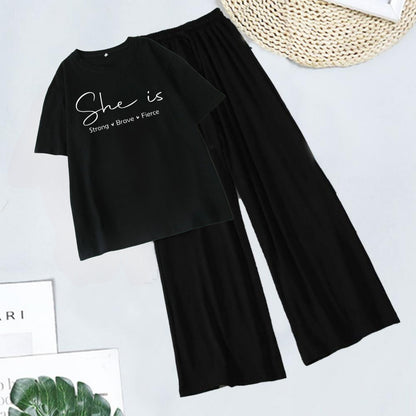 Black flapper - Black T-SHIRT She is strong brave fiance