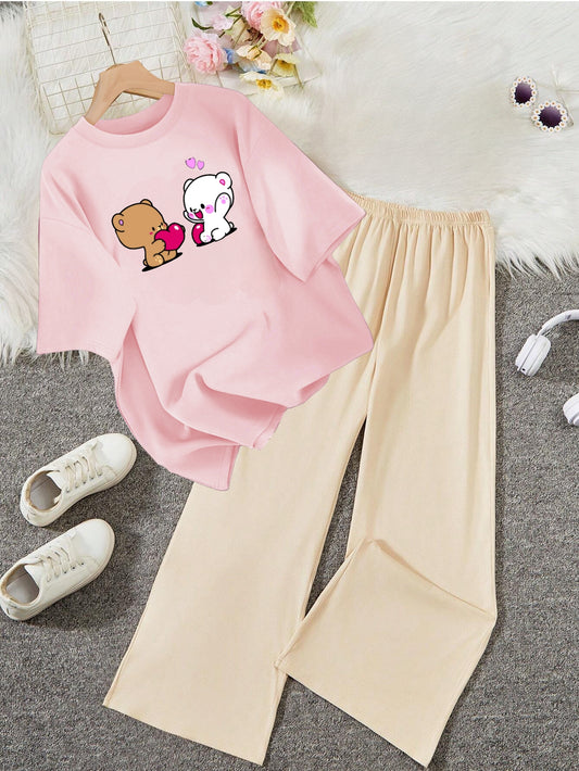 BEIGE FLAPPER - PINK T-SHIRT PAIRS