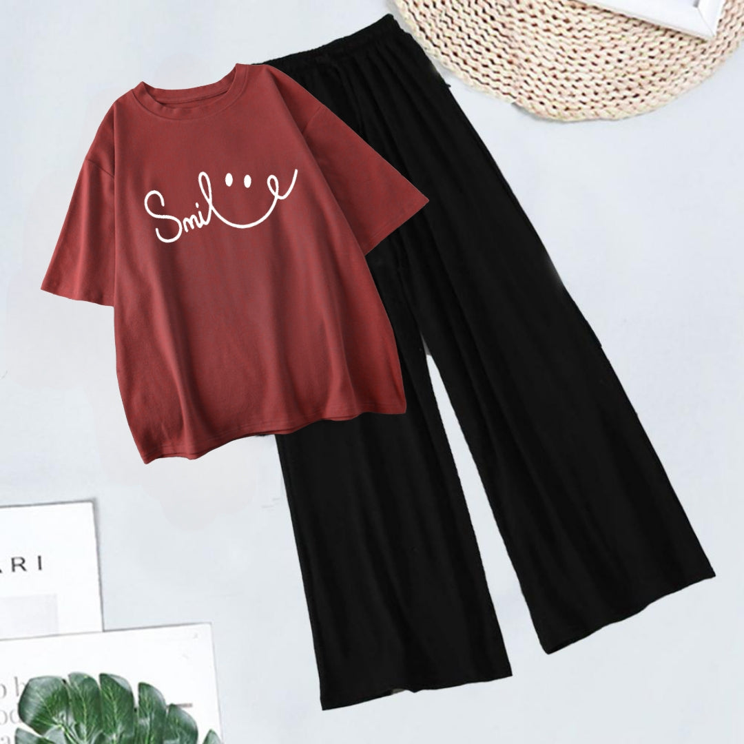 BLACK FLAPPER - MAROON T-SHIRT  SMILE SCRIPT
