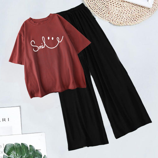 BLACK FLAPPER - MAROON T-SHIRT  SMILE SCRIPT