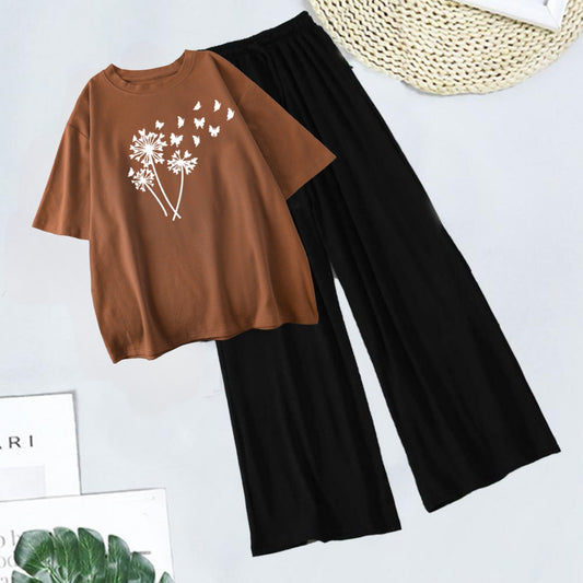 BLACK FLAPPER - BROWN T-SHIRT FREEDOM FLORA