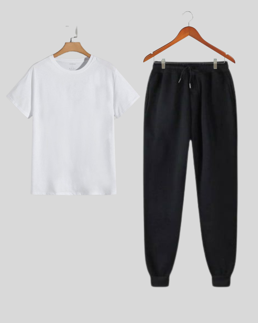 UNISEX BASIC BLACK TROUSER AND WHITE TEE