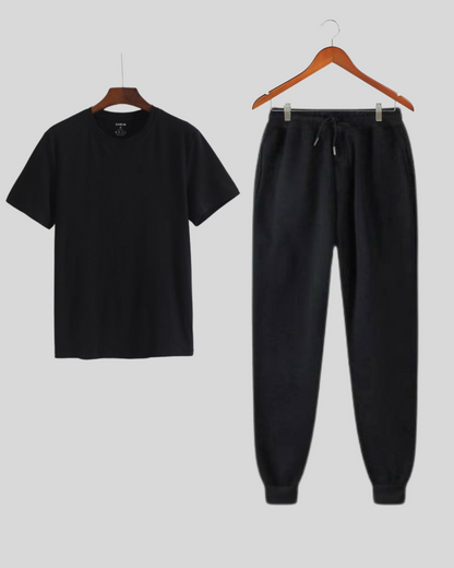 UNISEX BASIC BLACK TROUSER AND BLACK TEE