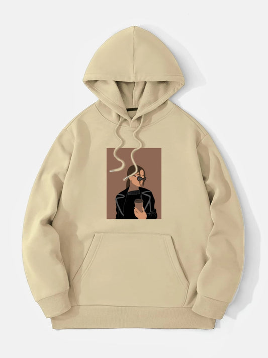 BEIGE HOODIE COFFEE GIRL
