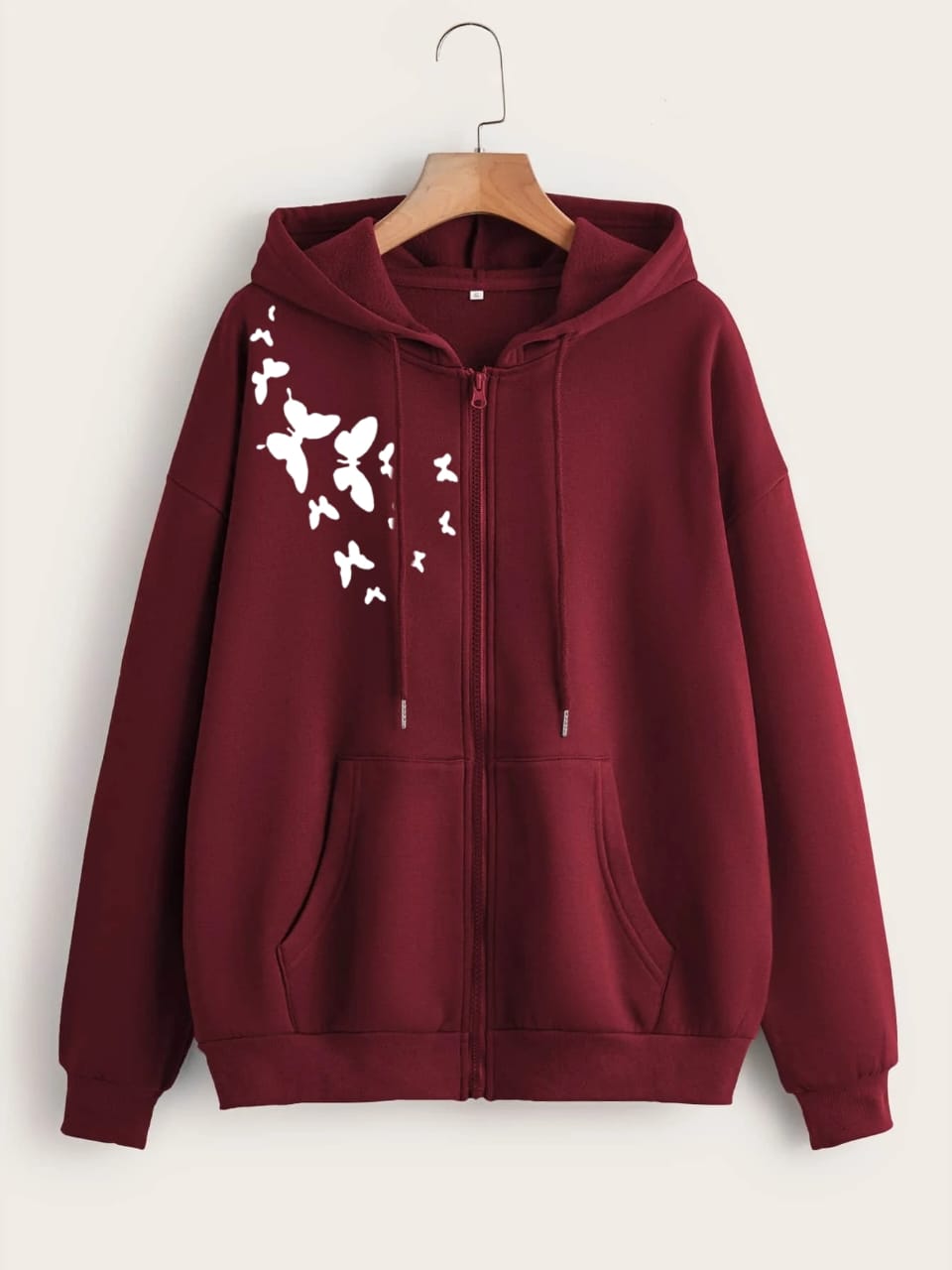MAROON ZIPPER SHOULDER BUTTERFLYS