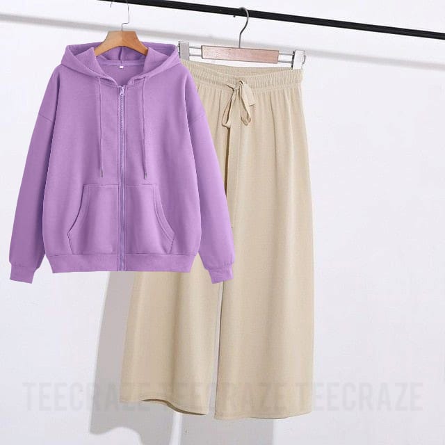 LILAC ZIPPER-BEIGE FLAPPER