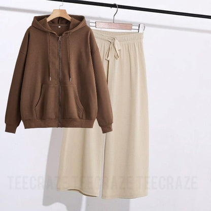 BROWN ZIPPER-BEIGE FLAPPER