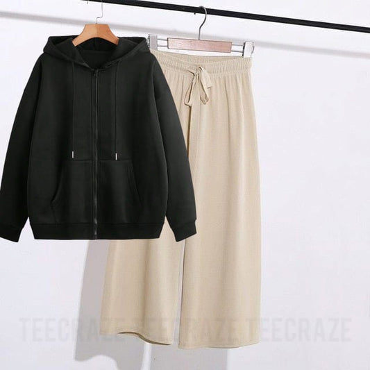 BLACK ZIPPER-BEIGE FLAPPER