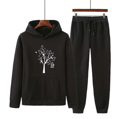 BLACK HOODIE NEW TREE  - BLACK TROUSER