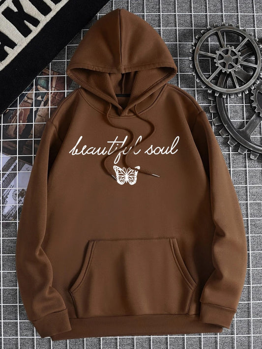 BROWN HOODIE BEAUTFUL SOUL