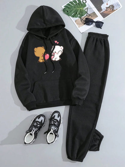 BLACK HOODIE PAIRS - BLACK TROUSER