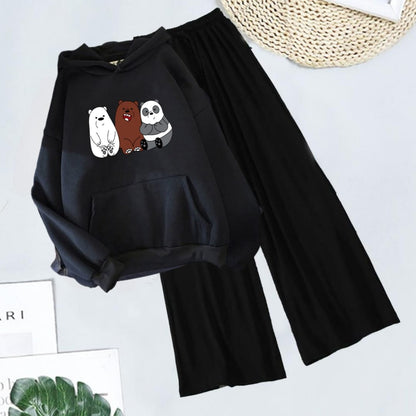 BLACK HOODIE 3 BEARS - BLACK FLAPPER