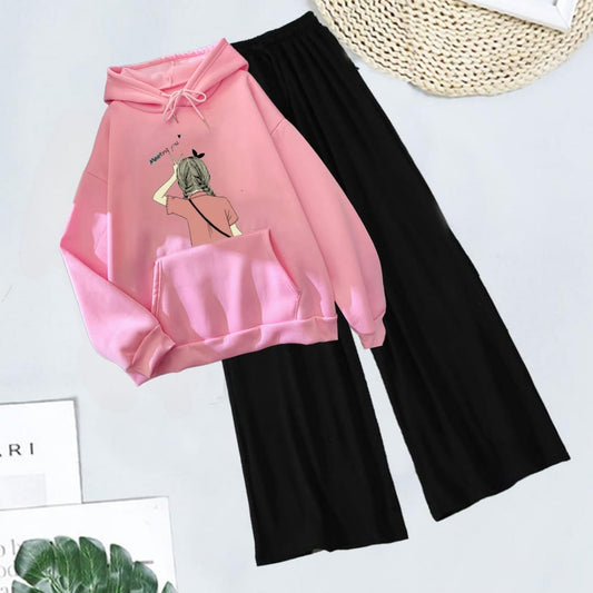 PINK HOODIE MEETING YOU - BLACK FLAPPER