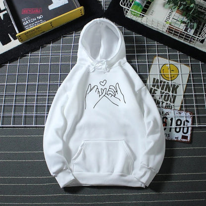 UNISEX WHITE HOODIE PINKEY PROMISE