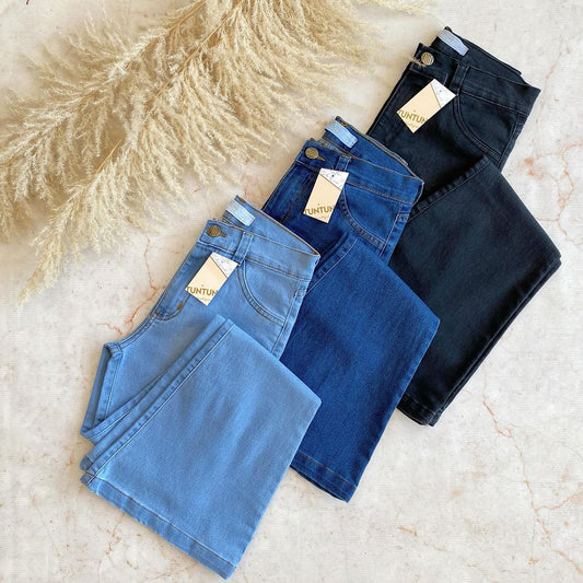 PACK OF 3 DENIM JEANS BLACK, MID BLUE , SKY BLUE