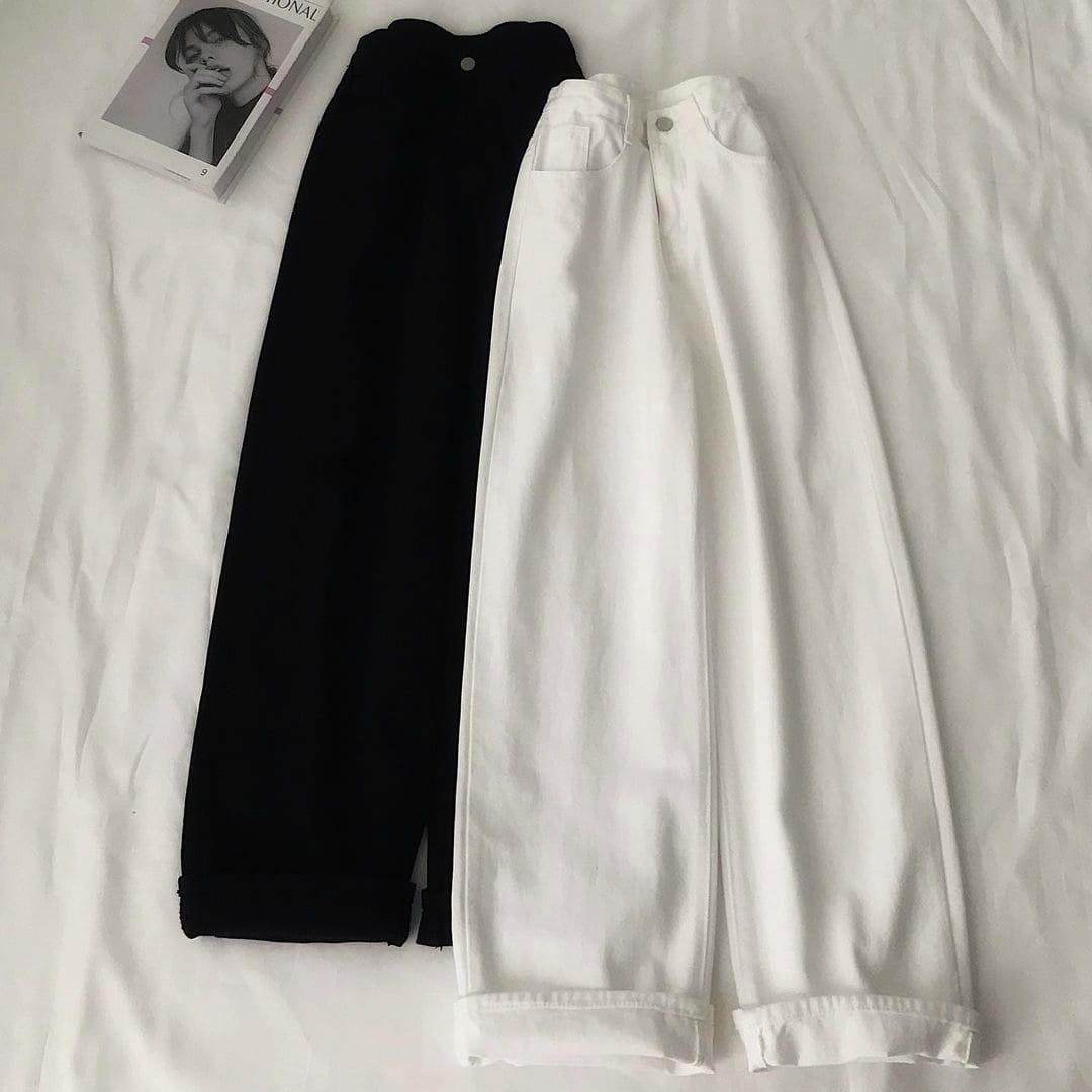 PACK OF 2 BLACK AND WHITE JEANS