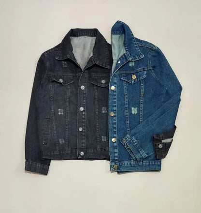 PACK OF TWO BLACK-DARK BLUE DENIM JACKET