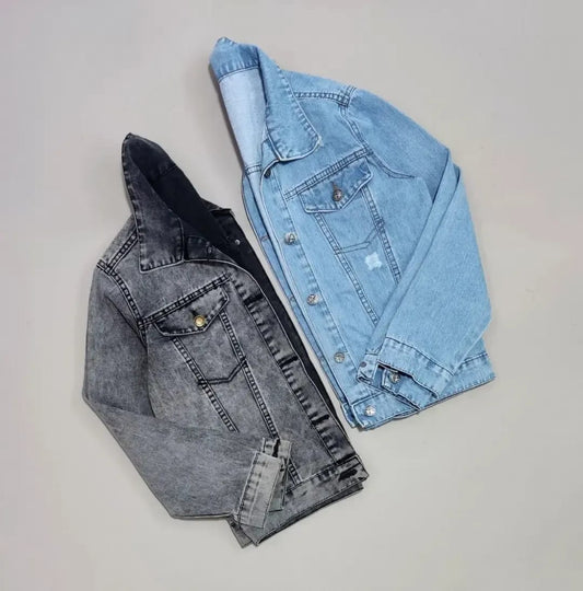 PACK OF TWO SKY BLUE-BLACK DENIM JACKET