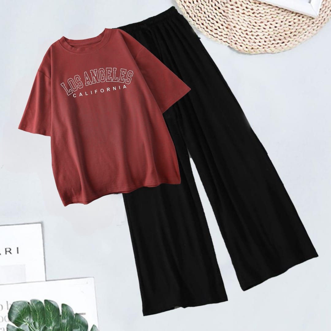 BLACK FLAPPER - MAROON T-SHIRT LOSS ANGELES