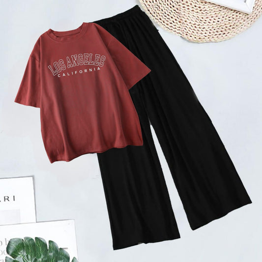 BLACK FLAPPER - MAROON T-SHIRT LOSS ANGELES