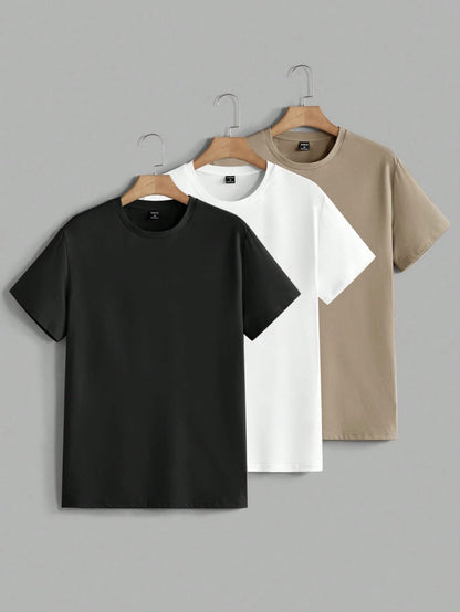 UNISEX PACK OF 3 T-SHIRTS (BLACK- WHITE - BROWN)