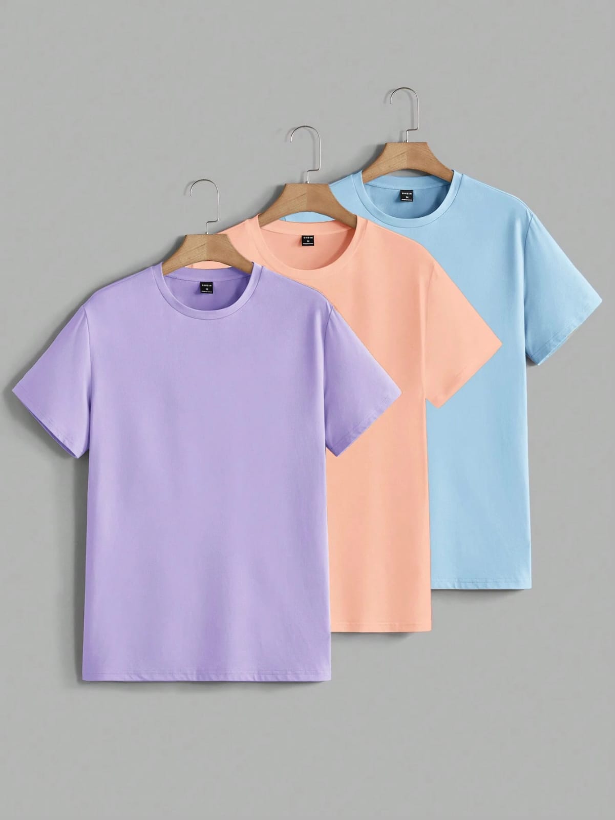 UNISEX PACK OF 3 T-SHIRTS (LILAC- PINK - SKY BLUE)