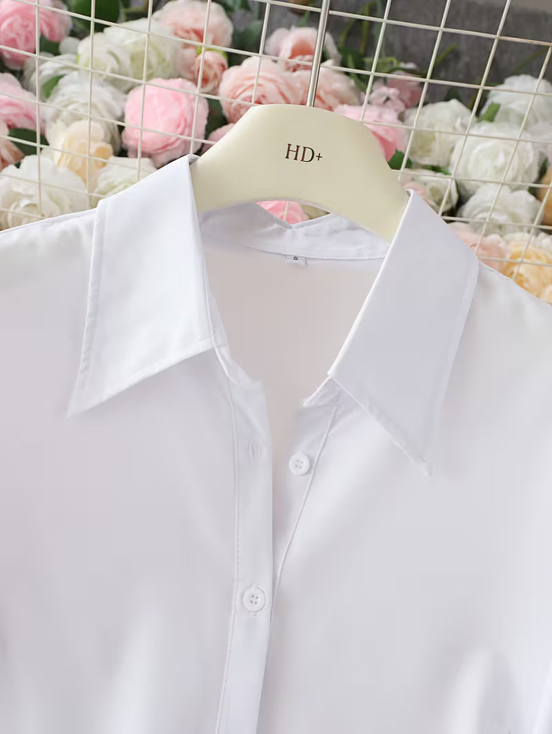 WHITE BUTTON DOWN SHIRT