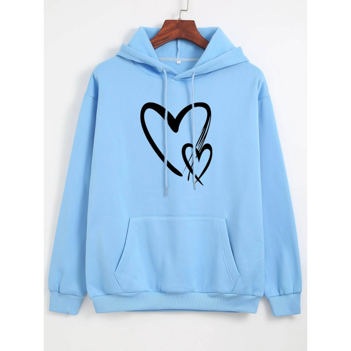 UNISEX  SKY BLUE HOODIE 2 HEARTS