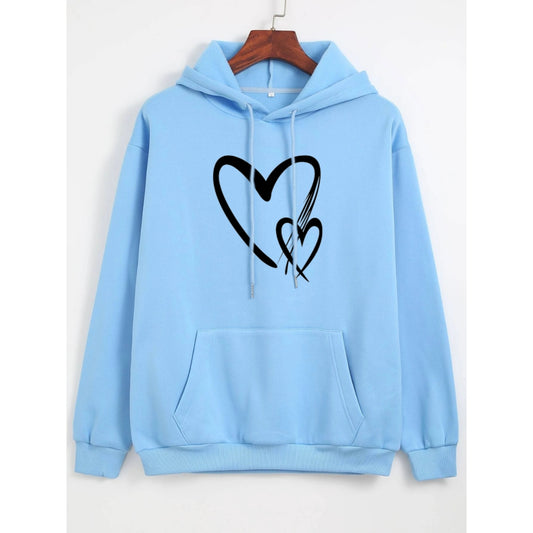 UNISEX  SKY BLUE HOODIE 2 HEARTS
