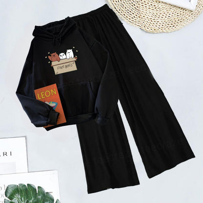 BLACK HOODIE FREE BEARS - BLACK FLAPPER