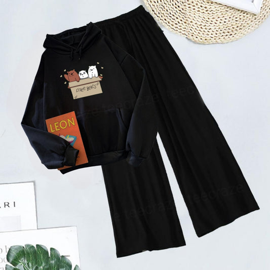 BLACK HOODIE FREE BEARS - BLACK FLAPPER