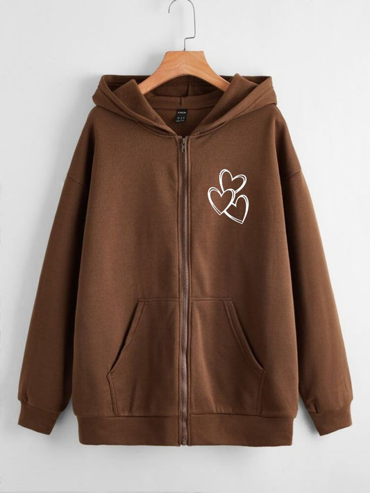 BROWN ZIPPER POC 3 HEARTS